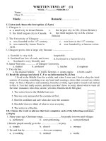 Đề thi lớp 9 học kì 1 môn tiếng anh năm 2012 đề số 1