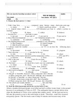 Đề thi lớp 9 học kì 1 môn tiếng anh năm 2012 đề số 9