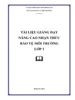 Tài liệu giảng dạy nâng cao nhận thức bảo vệ môi trường lớp 1