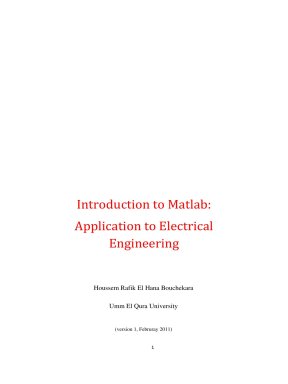 Introduction to matlab application to electrical engineering