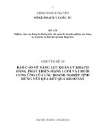 2014 CD 19 báo cáo về năng lực quản lý KH, phát triển mạng lưới và chuỗi cung ừng của DN hưng yên qua kết quả khảo sát