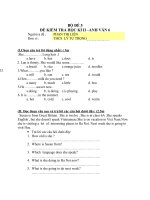 Đề thi lớp 6 học kì 2 môn tiếng anh năm 2012 đề số 105