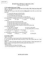 Đề thi lớp 6 học kì 2 môn địa lý năm 2012 đề số 27