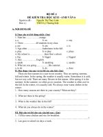 Đề thi lớp 6 học kì 2 môn tiếng anh năm 2012 đề số 104