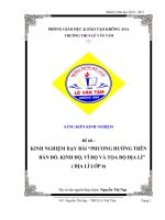 skkn kinh nghiệm dạy bài phương hướng trên bản đồ  kinh độ, vĩ độ và tọa độ địa lí ( địa lí lớp 6)