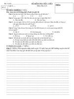 Đề thi lớp 6 học kì 2 môn địa lý năm 2012 đề số 26