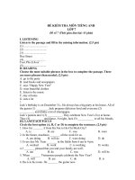 Đề thi lớp 7 học kì 2 môn tiếng anh năm 2012 đề số 13