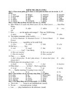 Đề thi lớp 6 học kì 2 môn tiếng anh năm 2012 đề số 48
