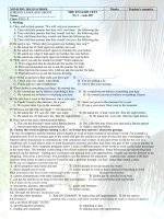 Đề thi lớp 12 học kì 1 môn tiếng anh năm 2012 đề số 63