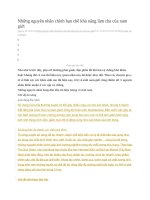 Những nguyên nhân chính hạn chế khả năng làm cha của nam giới 