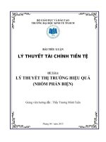 Tiểu luận lý thuyết tài chính tiền tệ Lý thuyết thị trường hiệu quả
