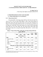 KINH TẾ VIỆT NAM NĂM 20012005 VÀ KẾ HOẠCH PHÁT TRIỂN KINH TẾ  XÃ HỘI 20062010