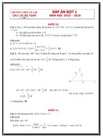 THPT lê lợi đề thi đáp án đề số 1 môn toán câu lạc bộ toán lớp 10