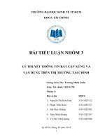 Lý thuyết thông tin bất cân xứng và vận dụng trên thị trường tài chính