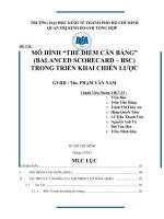Mô Hình Thẻ Điểm Cân Bằng (Balanced scorecard BSC) Trong Triển Khai Chiến Lược