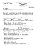 Đề thi thử đại học khối B môn sinh học năm 2012 đề số 138