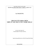 Thơ nguyên khoa điềm nhìn từ góc độ tư duy nghệ thuật 