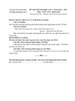 Đề thi thử đại học khối C , D môn văn năm 2012 đề số 121