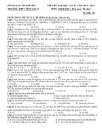 Đề thi thử đại học khối B môn sinh học năm 2012 đề số 137