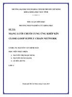 Tiểu luận môn phương pháp nghiên cứu khoa học mạng lưới chuỗi cung ứng khép kín close loop supply chain network 