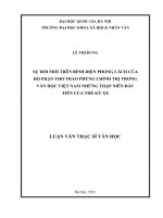 Sự đổi mới trên bình diện phong cách của bộ phận thơ trào phúng chính trị trong văn học việt nam những thập niên đầu tiên của thế kỷ XX 