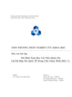 Tiểu luận môn phương pháp nghiên cứu khoa học mô hình toán học cải tiến đánh giá lợi ích hợp tác quốc tế trong việc giảm