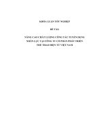 Nâng cao chất lượng tuyển dụng nhân lực tại Công ty Cổ phần phát triển thể thao điện tử Việt Nam
