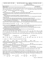 Đề thi thử đại học khối A , A1 môn vật lý năm 2012 đề số 92