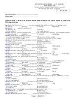 Đề thi thử đại học khối A1, D môn tiếng anh năm 2012 đề số 63