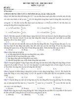 Đề thi thử đại học khối A , A1 môn vật lý năm 2012 đề số 89