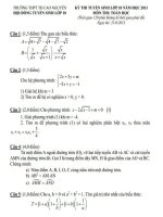 Đáp án đề thi vào lớp 10 môn toán trường Cao Nguyên Đắk Lắk năm 2013