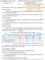 Đáp án đề thi cao đẳng môn địa khối C năm 2013 của bộ GD&ĐT