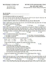 Đáp án đề thi đại học môn hóa khối A năm 2013 mã đề 193