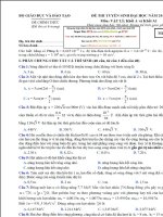 Đáp án đề thi đại học môn lý khối A năm 2013 tất cả các mã đề