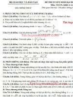 Đáp án đề thi đại học môn toán khối A1 năm 2013