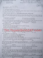 Đáp án đề thi cao đẳng môn hóa khối B năm 2013