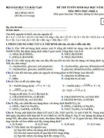 Đáp án đề thi đại học môn hóa khối A năm 2013 mã đề 286