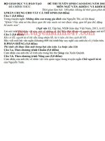 Đáp án đề thi cao đẳng môn văn khối C năm 2013