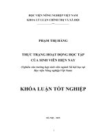 thực trạng hoạt động học tập của sinh viên