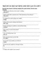 Bài tập viết lại câu trong tiếng anh lớp 9   bài số 3 