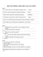 Bài tập viết lại câu trong tiếng anh lớp 9   bài số 1 