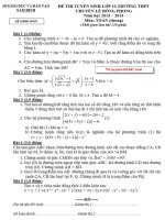 Đáp án đề thi vào lớp 10 môn toán chung chuyên Lê Hồng Phong Nam Định năm 2013