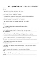 Bài tập viết lại câu trong tiếng anh lớp 9   bài số 2 