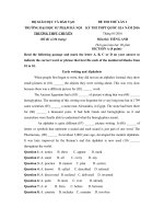 Đề thi thử THPT Quốc gia năm 2016 môn Tiếng Anh trường THPT Chuyên Đại học Sư phạm Hà Nội (lần 1)