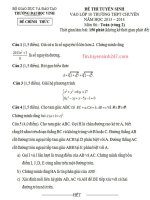 Đáp án đề thi vào lớp 10 môn toán vòng 2 chuyên đại học Vinh năm 2013