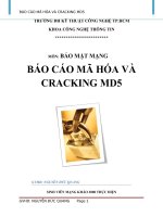 Báo cáo mã hóa và cracking MD5