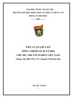 Tiểu luận môn Chính sách xã hội: Trẻ em nghèo Việt Nam