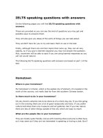 IELTS speaking questions with answers 
