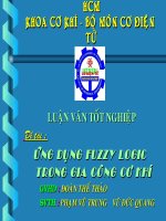 Slide ứng dụng fuzzy logic trong gia công cơ khí
