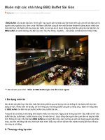 Muôn mặt các nhà hàng BBQ Buffet Sài Gòn